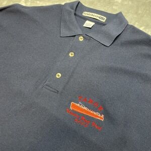 Vintage Lake Tahoe Polo Shirt Mens XL Navy Wooden Boat Week 2000 Oarsman USA
